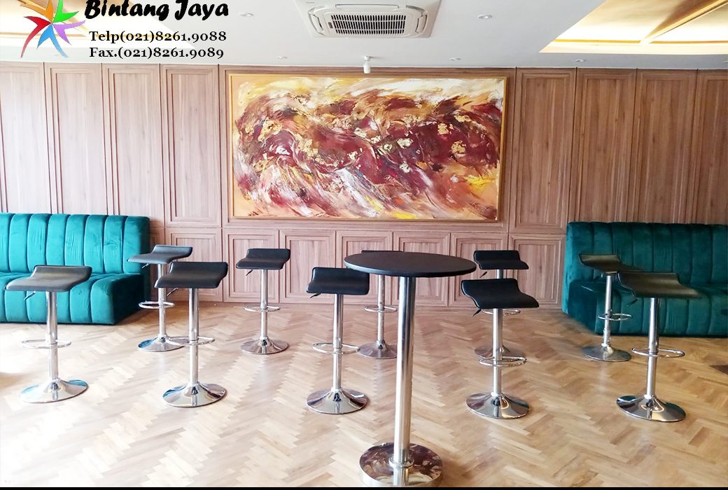 Sewa Meja Barstool Lapis Kulit Sintetis Beragam Warna Jakarta