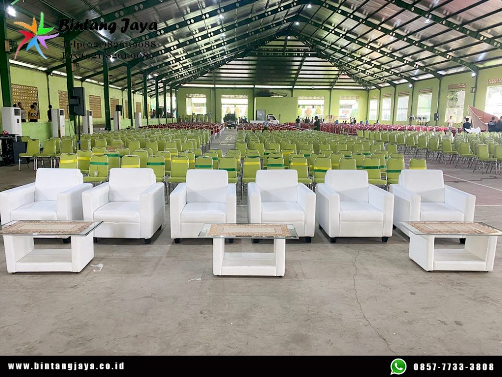 Rental Sofa Putih Single Minimalis Kotak Jakarta