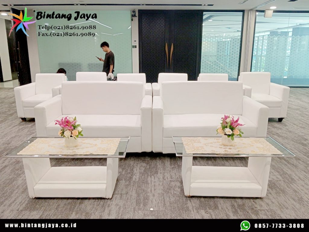 Rental Sofa Double Dan Single Type Minimalis Putih Jakarta