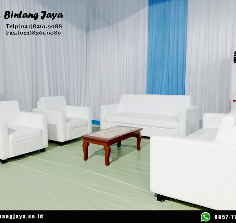 Sewa Sofa Triple Dan single Set meja Kayu VIp Jakarta