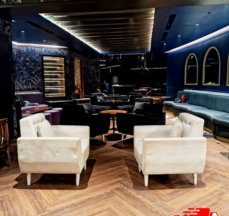 Rental Sofa Kaki Kayu Event Multivision Tower Jakarta
