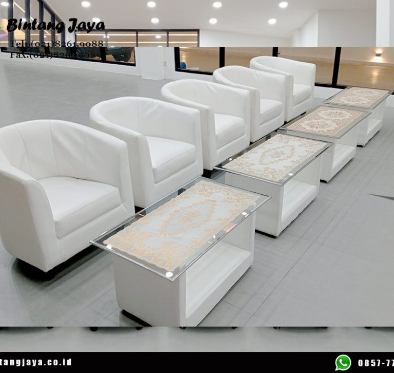 Vendor Sewa Sofa Desain Oval Warna Putih Tangerang