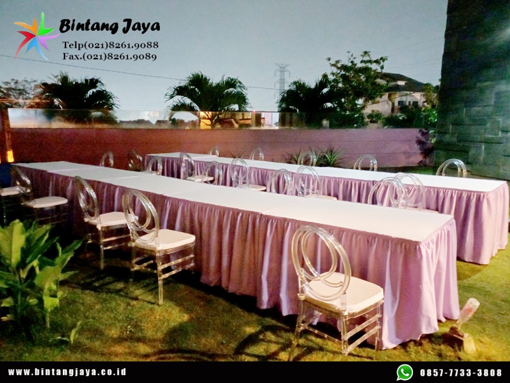 Rental Meja Kotak, Kursi Acrylic Olivia Area Bandung