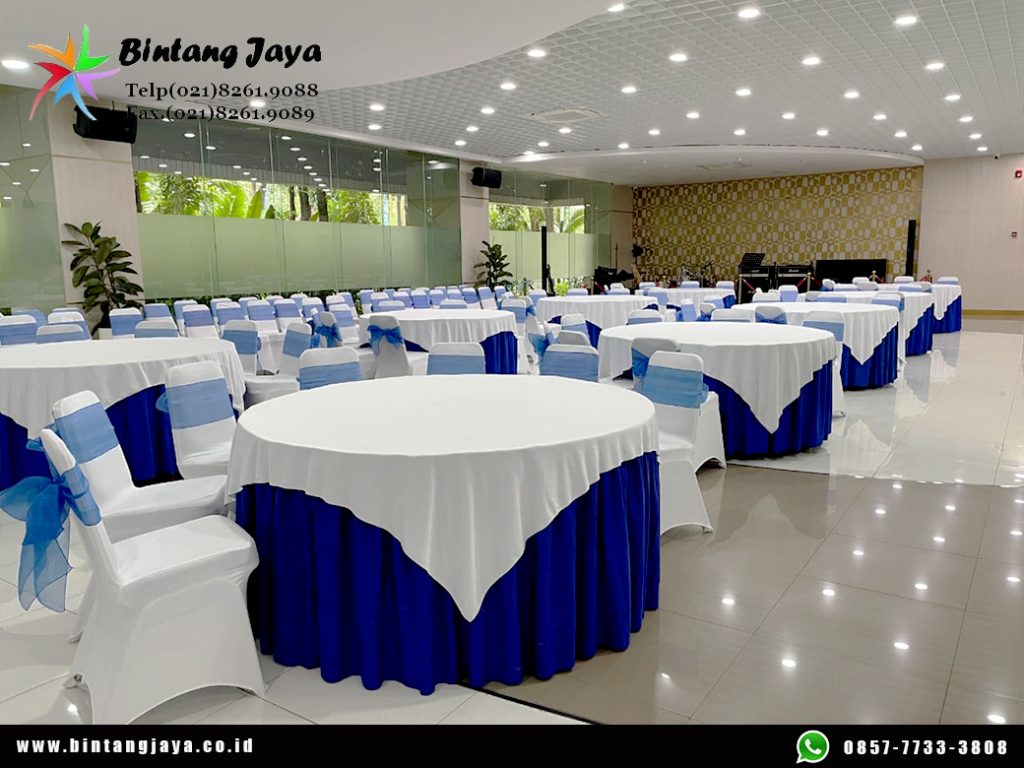 Rental Kursi dan Meja Bundar Topping Putih Event PUPR Jakarta