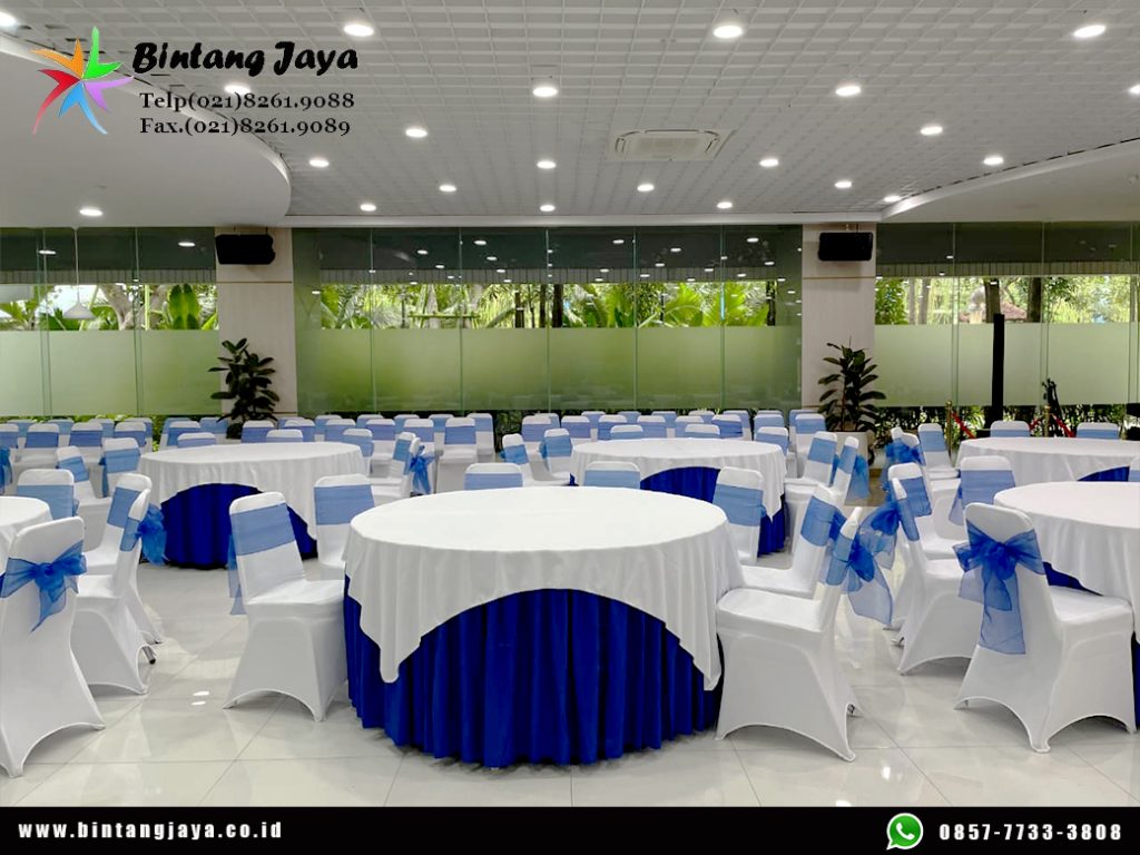 Rental Kursi dan Meja Bundar Topping Putih Event PUPR Jakarta