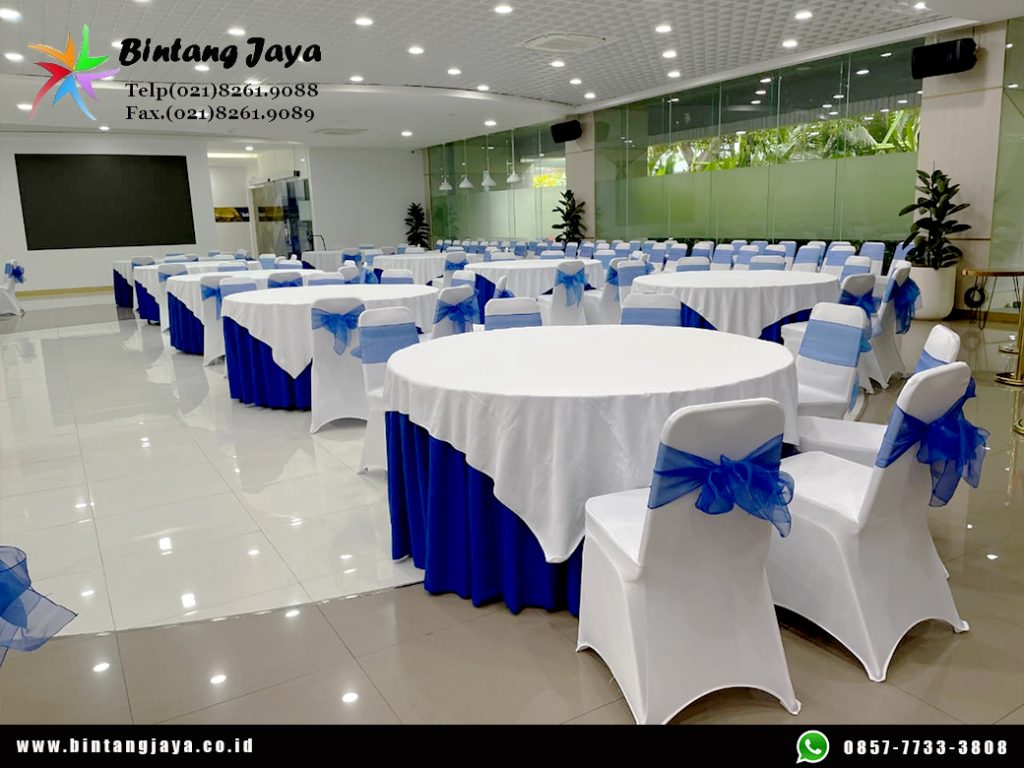 Rental Kursi dan Meja Bundar Topping Putih Event PUPR Jakarta