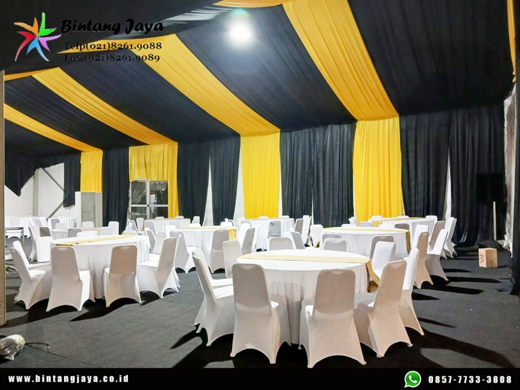 Sewa Meja, Kursi, Tenda Serut Gold Hitam Parkir Timur Senayan Jakpus