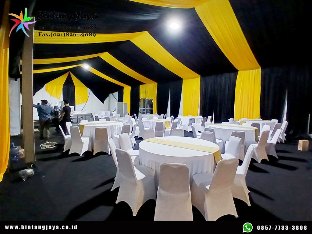 Sewa Meja, Kursi, Tenda Serut Gold Hitam Parkir Timur Senayan Jakpus