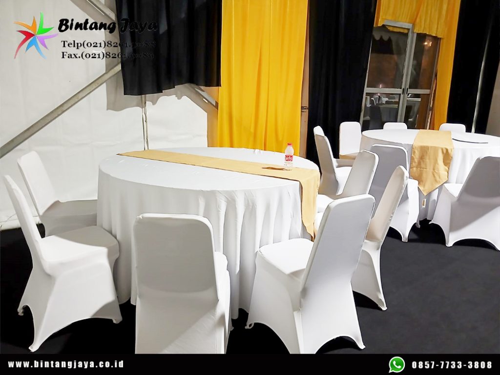 Sewa Meja, Kursi, Tenda Serut Gold Hitam Parkir Timur Senayan Jakpus