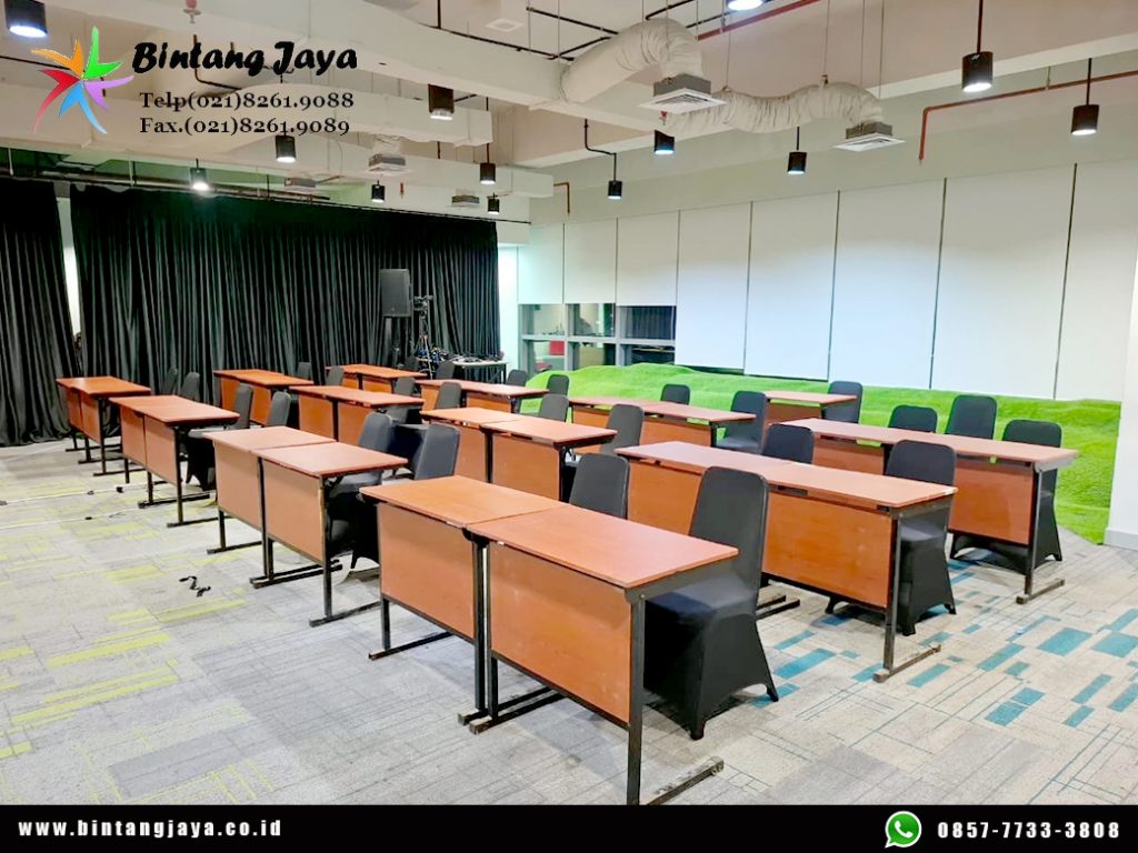 Sewa Meja Test Single HPL Event Graha Pertamina Jakarta