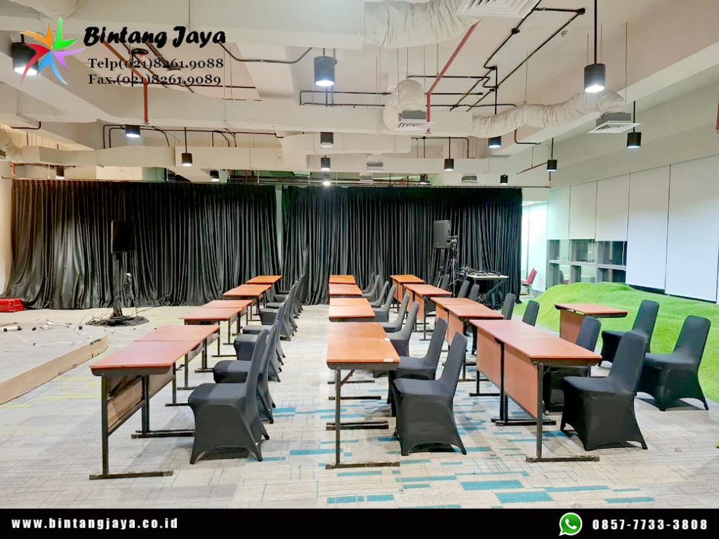 Sewa Meja Test Single HPL Event Graha Pertamina Jakarta