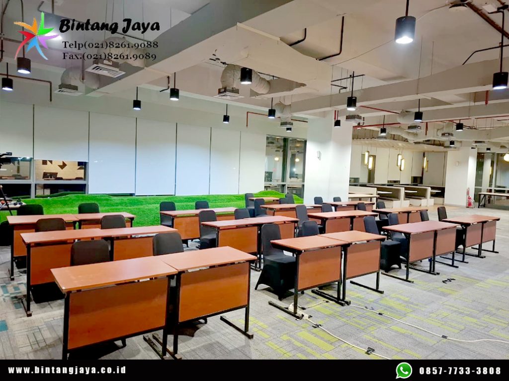 Sewa Meja Test Single HPL Event Graha Pertamina Jakarta
