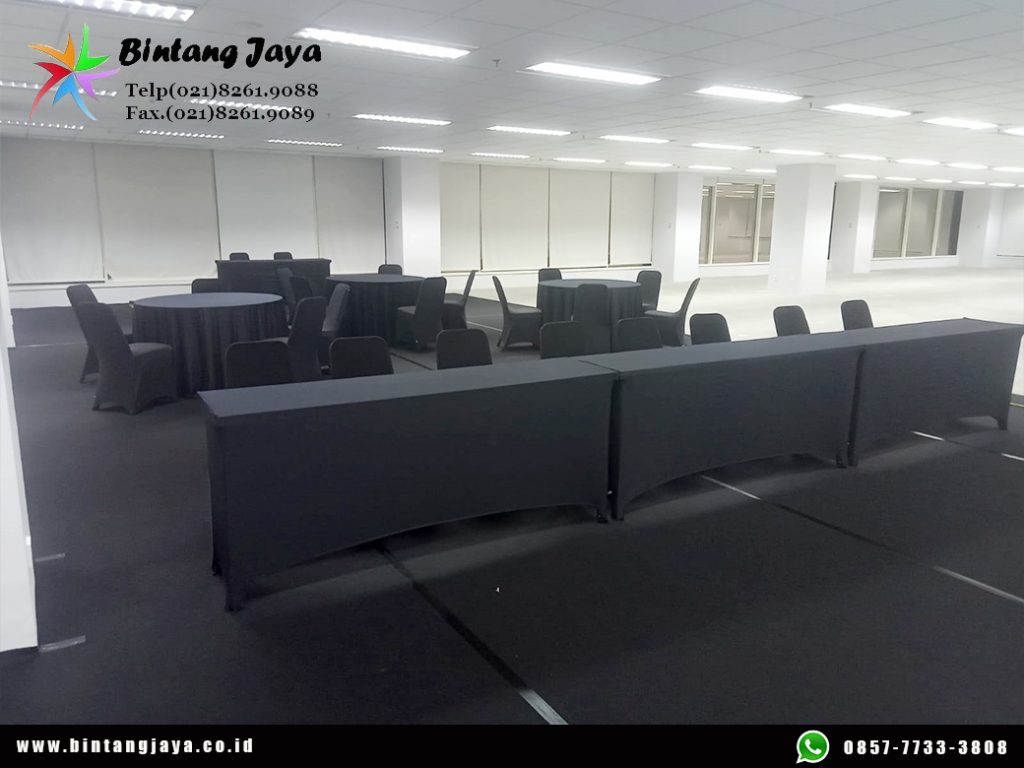 Sewa Karpet Hitam, Round Table, Kursi, Meja Cover Hitam Jakarta