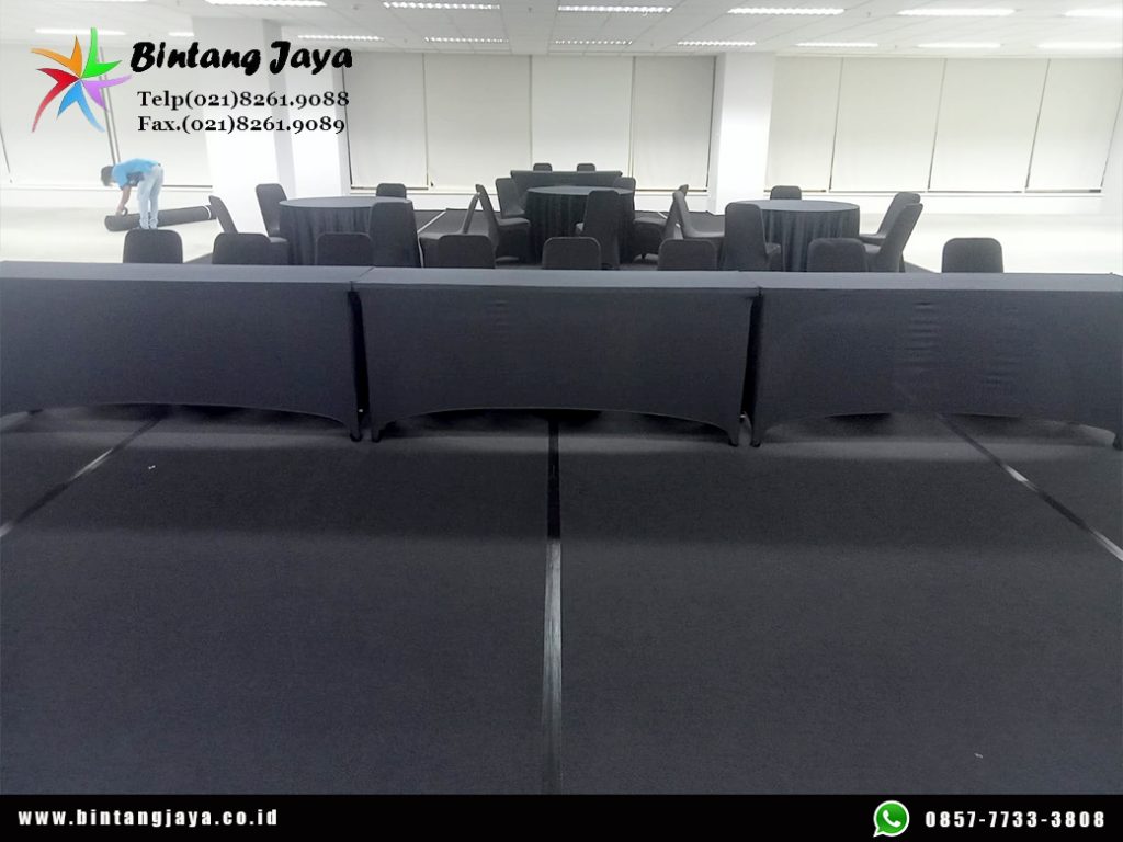 Sewa Karpet Hitam, Round Table, Kursi, Meja Cover Hitam Jakarta