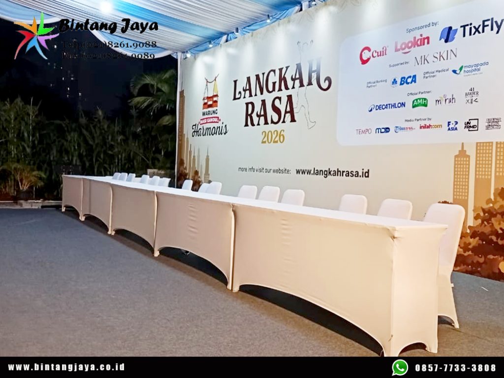 Sewa Meja IBM Ketat Putih 180×45cm Jakarta 085777333808