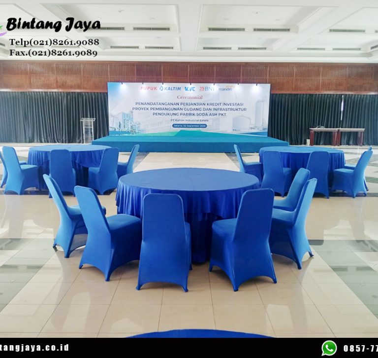 Rental Meja Bulat Skirting Dongker Jakarta 085777333808