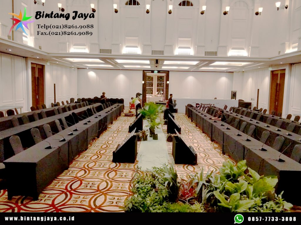 Rental Meja Kursi Cover Hitam Event Danantara 087885377555