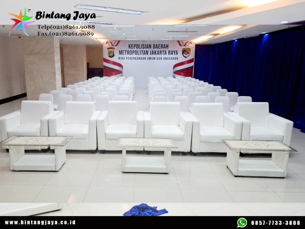 Sewa Tirai Biru Dan Sofa Event Polda Metro Jaya Jakarta