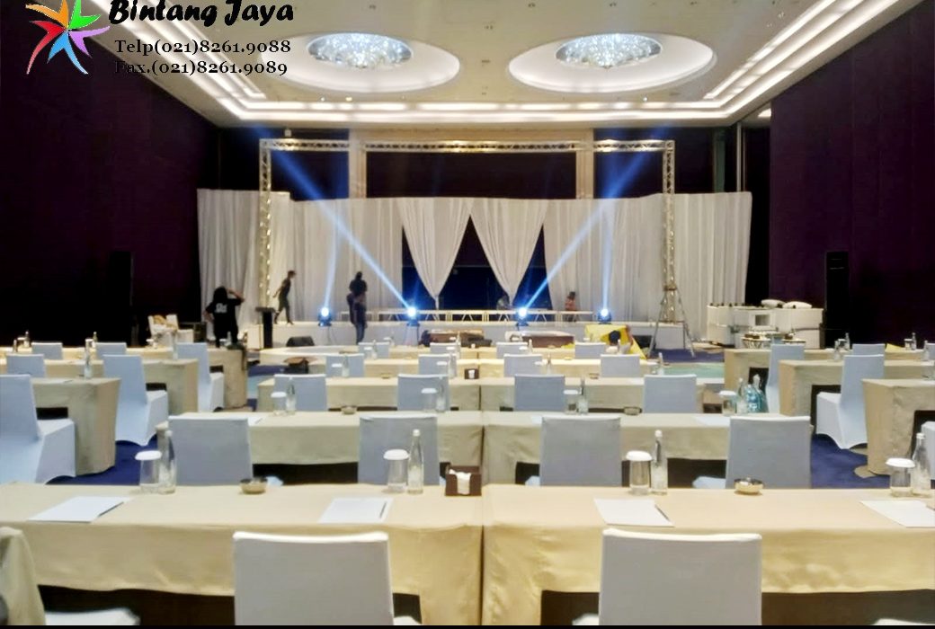 Sewa Tirai Putih Backdrop Kawasan Kertajati Industrial Estate Majalengka