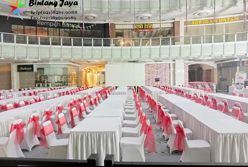 Vendor sewa meja kotak cover skerting Cimanggis Depok