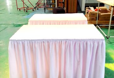 Sewa Meja Kotak cover skerting siap antar Periuk Tangerang