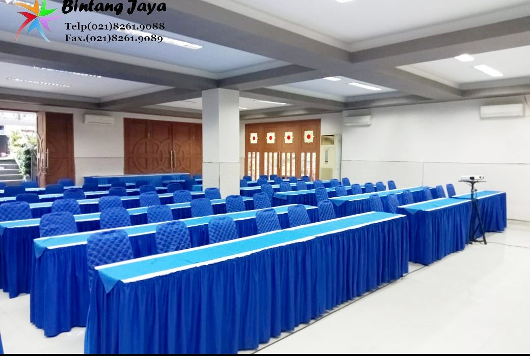 Sewa meja kotak IBM taplak skerting Jakarta Timur