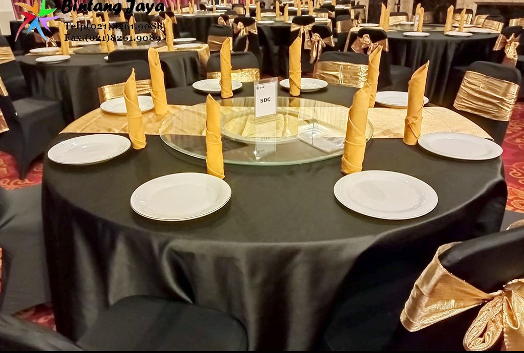 Sewa Meja Bulat Full Aksesoris Mewah Jakarta