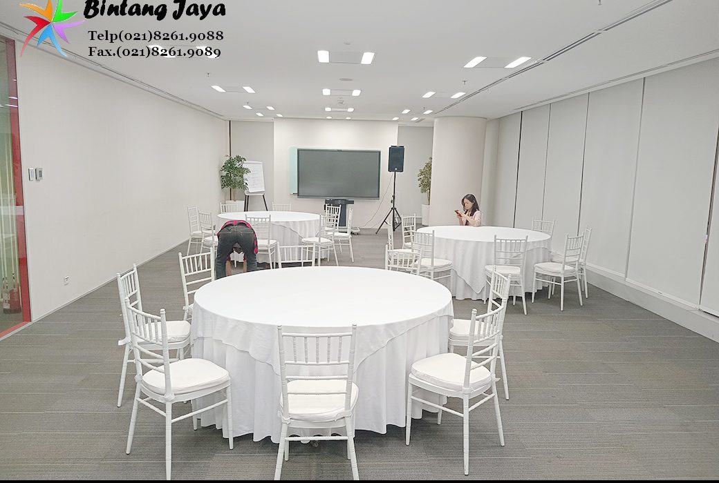 Sewa Meja Bundar Ukuran sedang Diameter 160cm di Jakarta