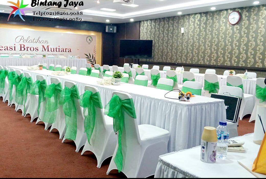 Sewa Meja Kotak Dan Kursi Futura Pita Hijau Event Jakpus