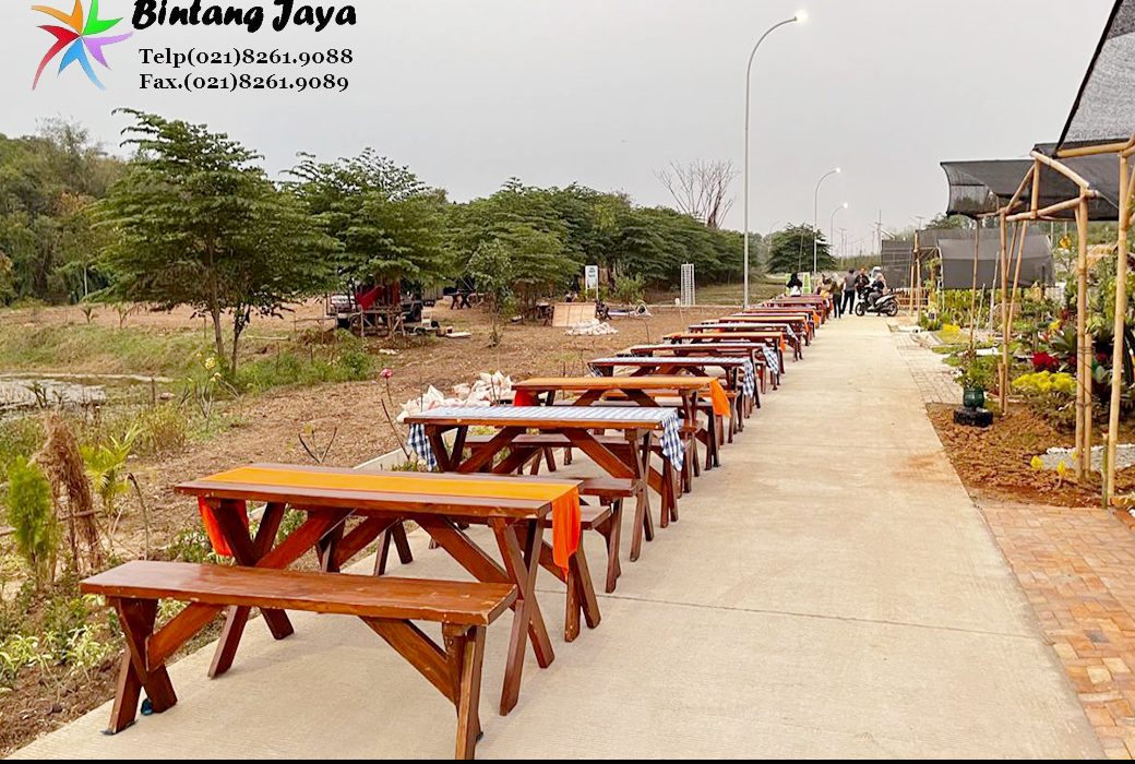 Sewa Meja Kursi Taman Outdoor Kayu Beragam Model area Jakarta