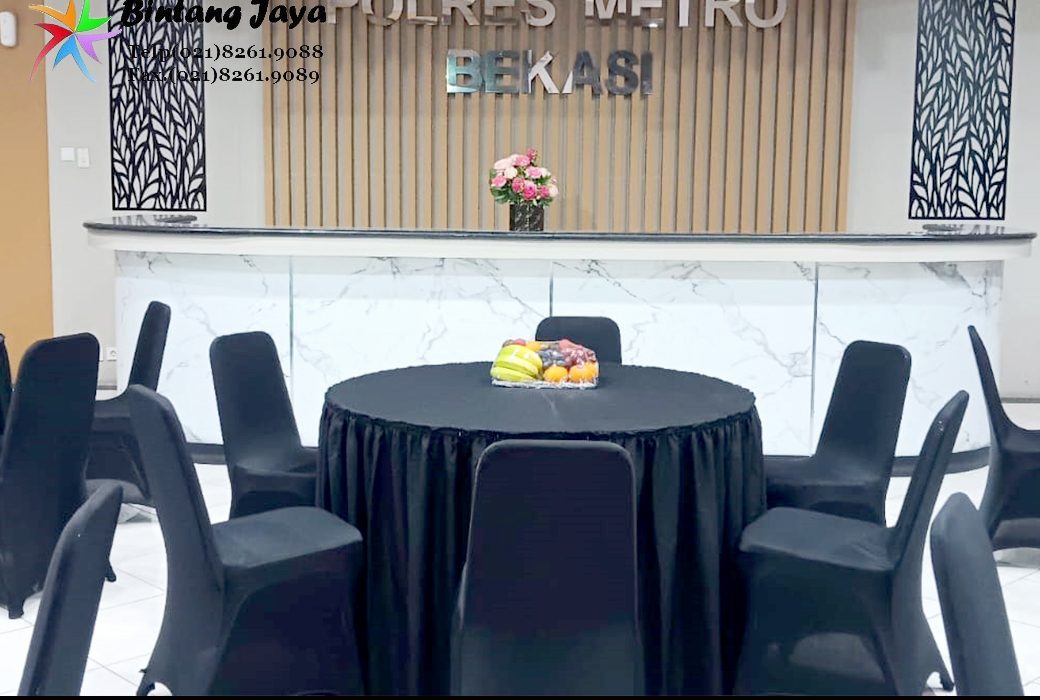 Sewa Meja Kursi Dan Tirai event Polres Bekasi