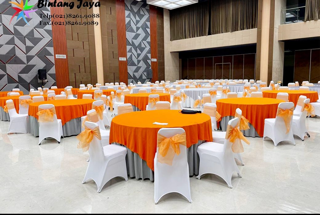 Sewa Kursi Dan Meja Bundar Topping Orange Area Jakarta