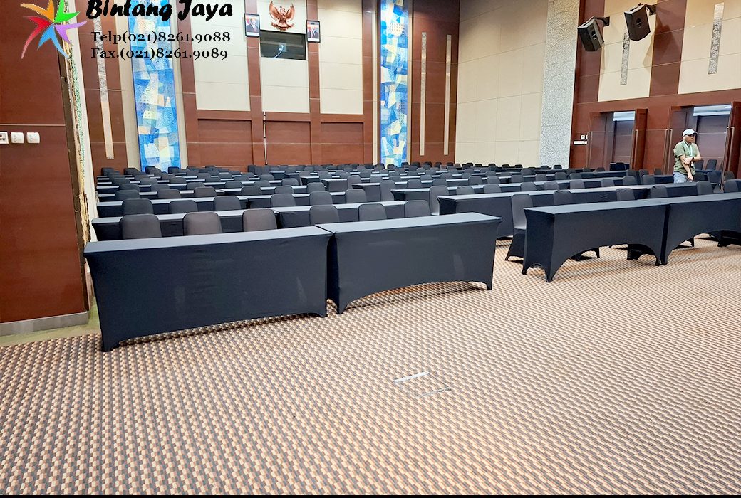 Sewa Meja Ibm Cover Hitam Event Bandara Angkasa Pura Jakarta