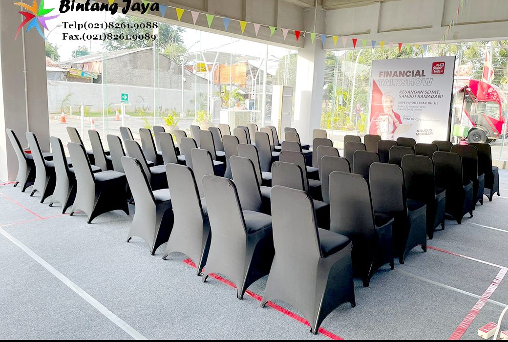 Sewa Kursi Futura Susun FTR-405 Cover Hitam Ketat di Jakarta