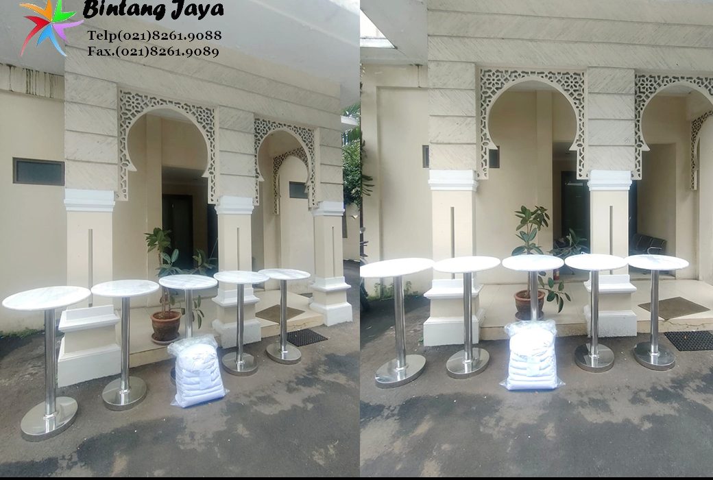 Sewa meja barstool polos kulit putih Pondok Gede Bekasi