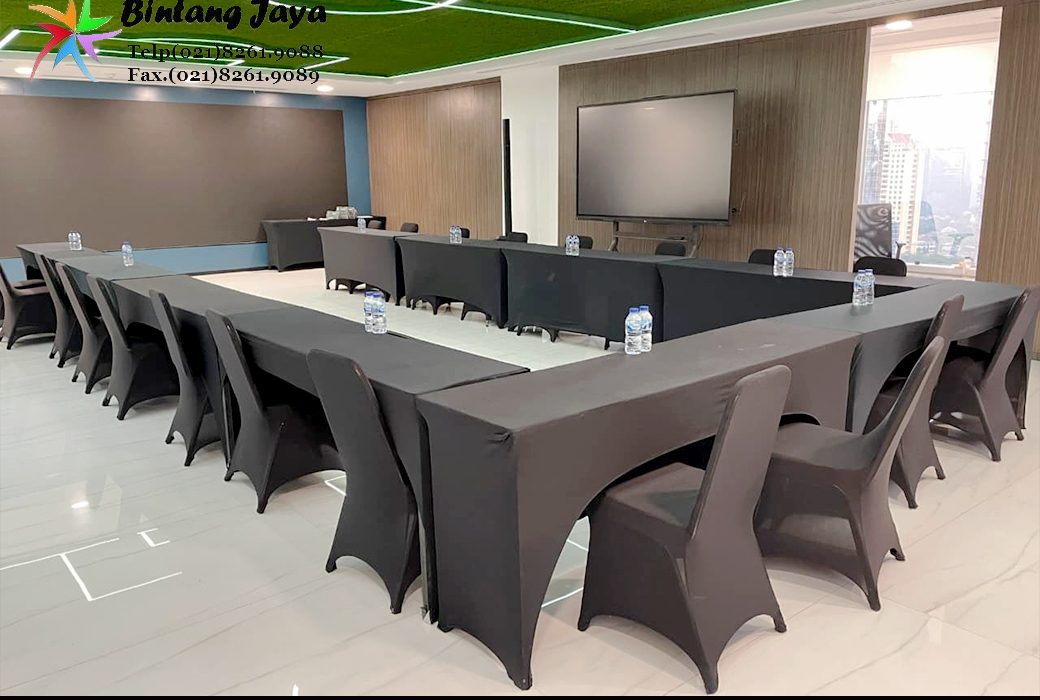 Pusat Rental IBM Meja Panjang Cover Hitam Jakarta