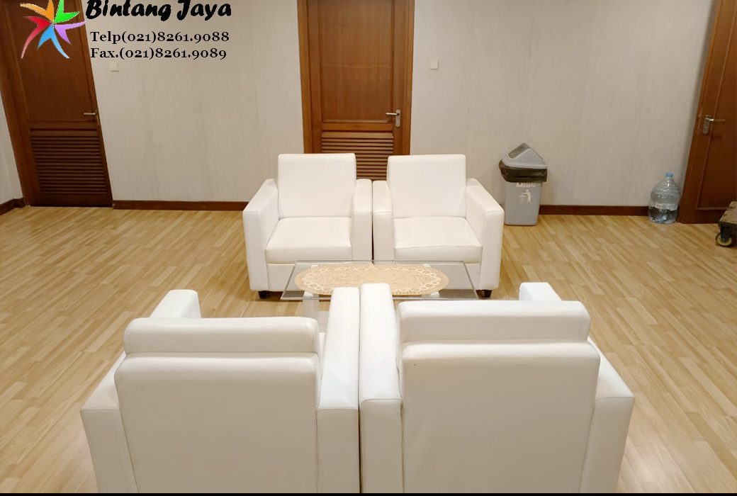 Sewa Sofa VIP single Putih Premium di Depok