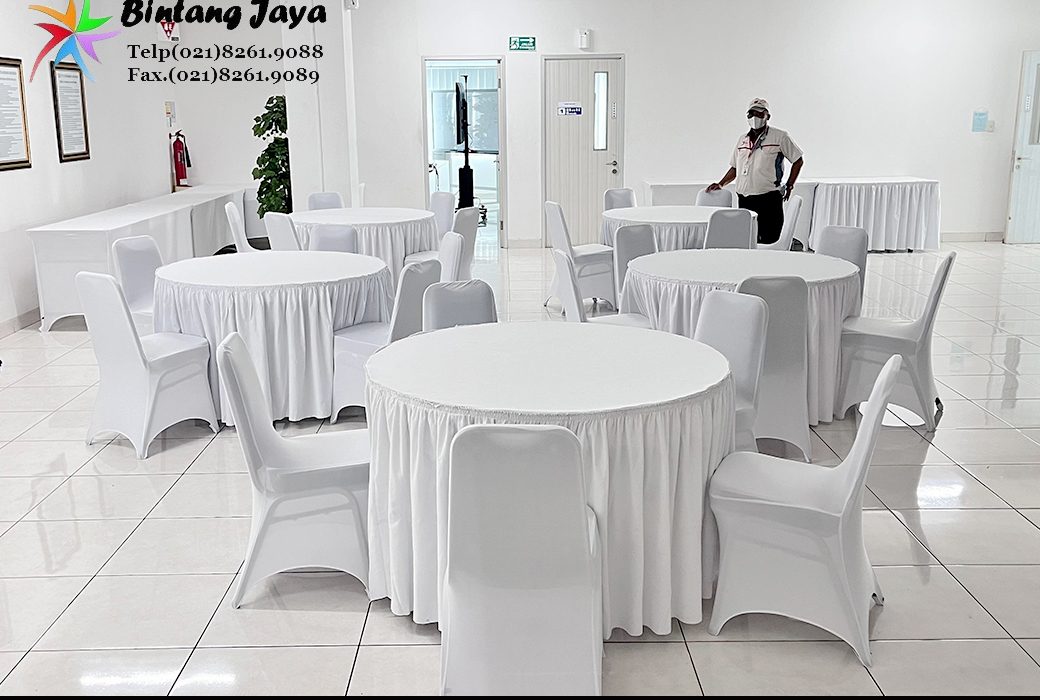 Sewa Cover Kursi Putih, Round Table Event Wisma Danantara Jakpus
