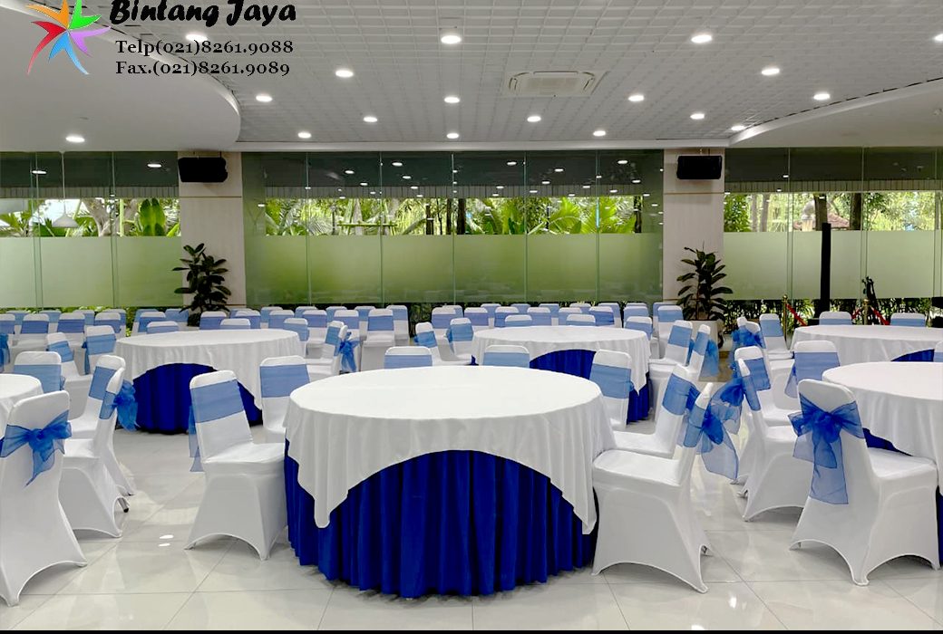 Rental Kursi dan Meja Bundar Topping Putih Event PUPR Jakarta