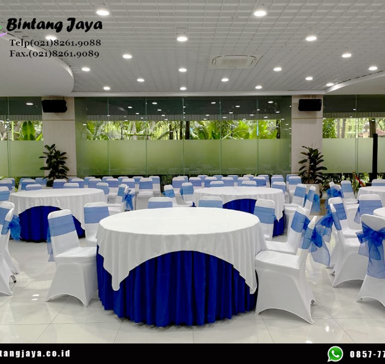Rental Kursi dan Meja Bundar Topping Putih Event PUPR Jakarta