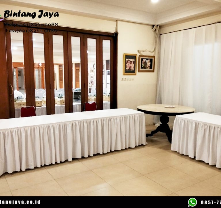 Sewa Meja Kotak Taplak Putih Bersih Area Cipinang Jakarta Timur