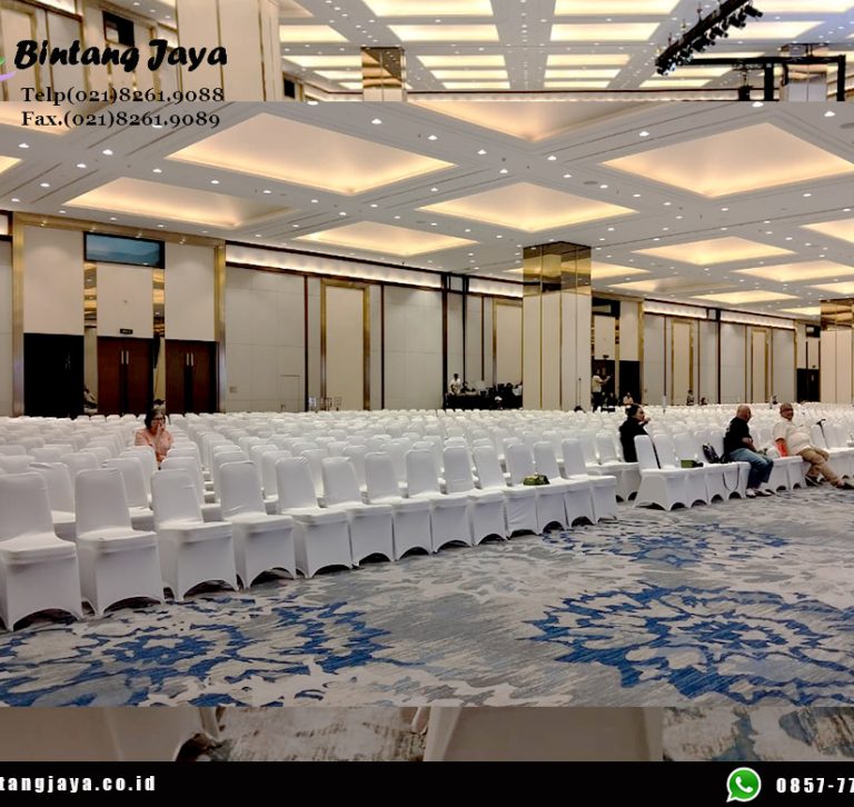 Sewa Kursi Futura Susun dengan Cover Stretch Putih di Ciputat Acara Formal dan Meeting