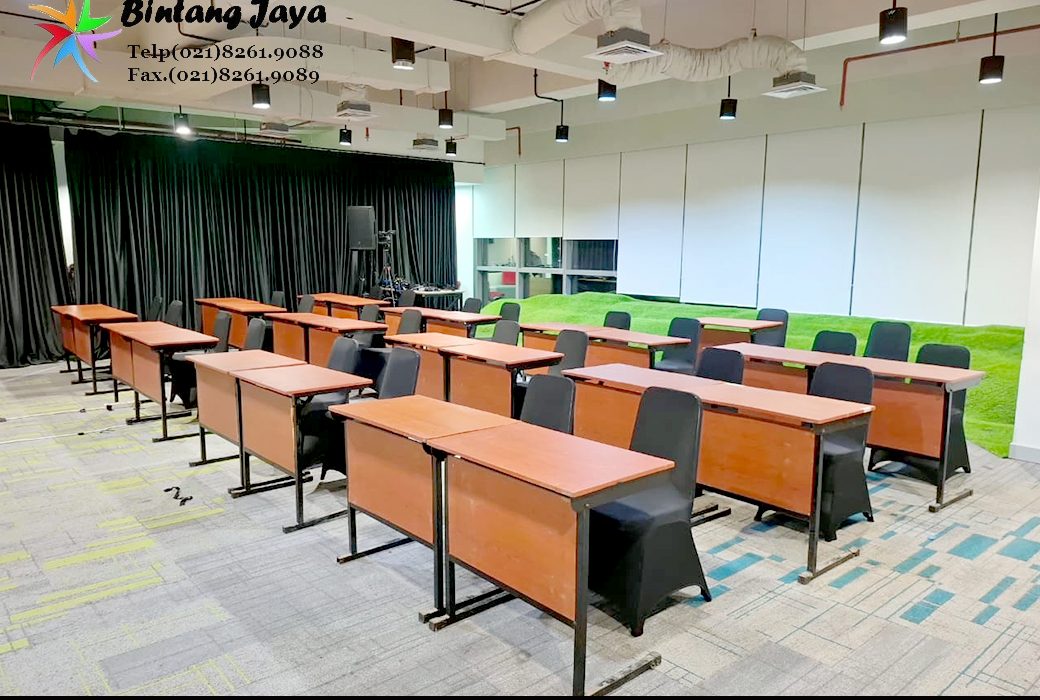 Sewa Meja Test Single HPL Event Graha Pertamina Jakarta