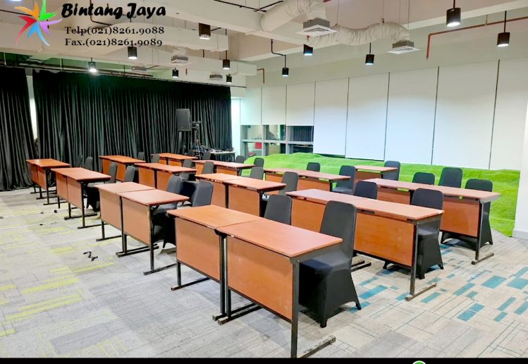 Sewa Meja Test Single HPL Event Graha Pertamina Jakarta