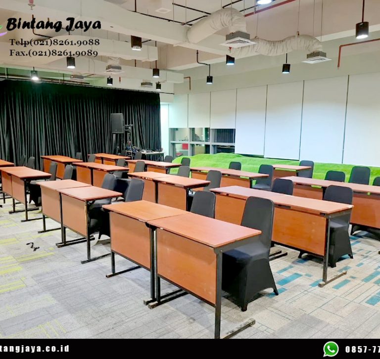 Sewa Meja Test Single HPL Event Graha Pertamina Jakarta