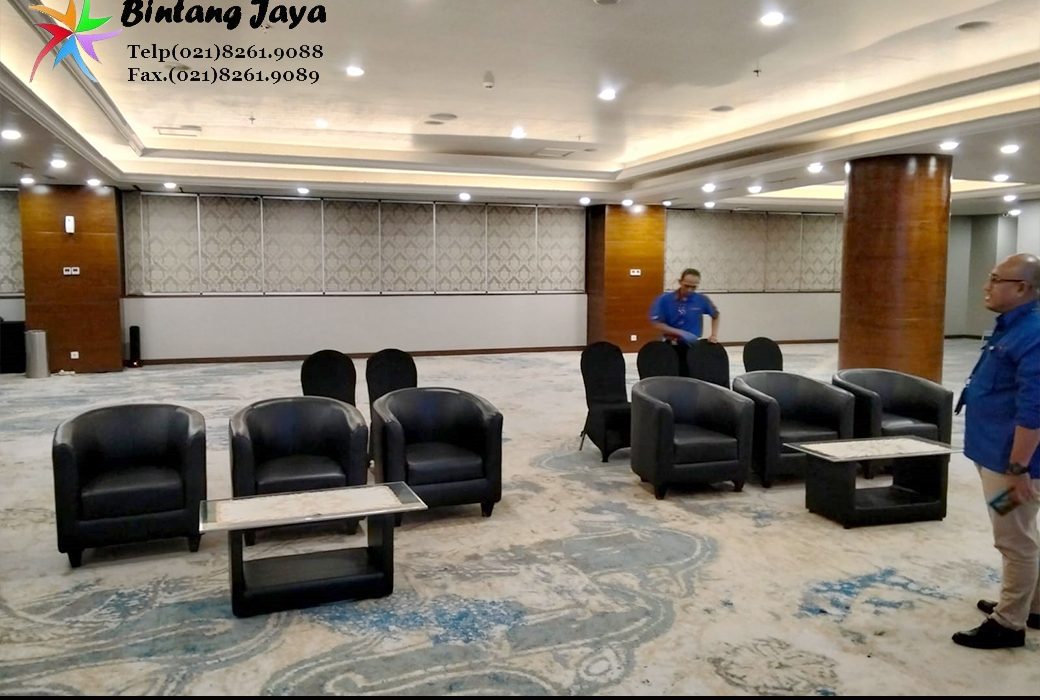 Sewa Sofa Oval Warna Hitam Event HK Tower Jakarta untuk Lounge dan Corporate Event Premium