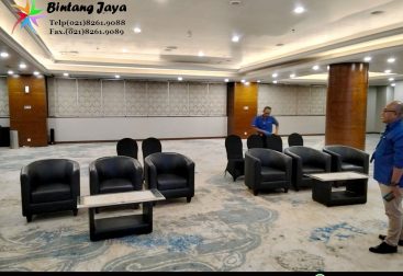 Sewa Sofa Oval Warna Hitam Event HK Tower Jakarta untuk Lounge dan Corporate Event Premium