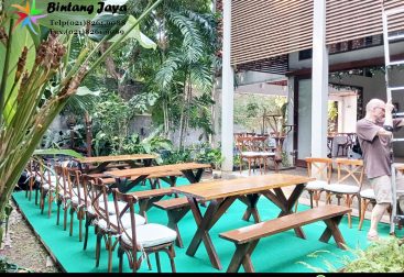 Rental Bangku Meja Taman, Kursi Cross Back, Meja Jakarta untuk Event Outdoor yang Estetik