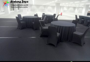 Sewa Karpet Hitam, Round Table, Kursi, Meja Cover Hitam Jakarta