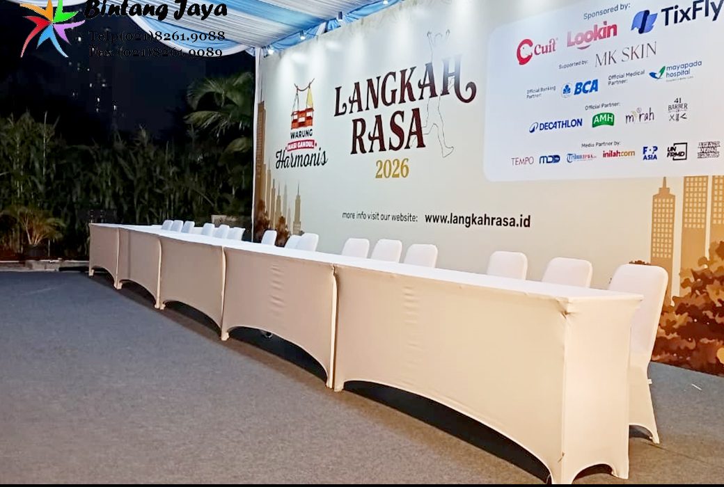 Sewa Meja IBM Ketat Putih 180×45cm Jakarta 085777333808